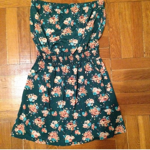 Strapless Floral Print Dress/Tunic - Picture 2 of 8